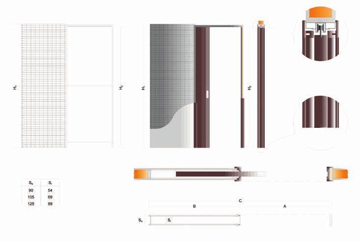 REBOCO - FICHA TÉCNICA INTERIORES VISTA VISTA SECÇÃO VERTICAL Se Si 90 54 105 69 125 89 Se - Espessura Parede Acabada Si - Parte Interna STANDARD SECÇÃO HORIZONTAL SECÇÃO HORIZONTAL A B C H1 H2