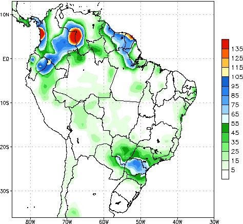 PARNAÍBA 9,1 2,2 SÃO FRANCISCO 7,5 1,0 TIETÊ 32,4 54,0 TOCANTINS 3,5 3,1 URUGUAI 34,3 19,8 Previsão de precipitação por bacia hidrográfica para a semana operativa vigente e próxima semana.