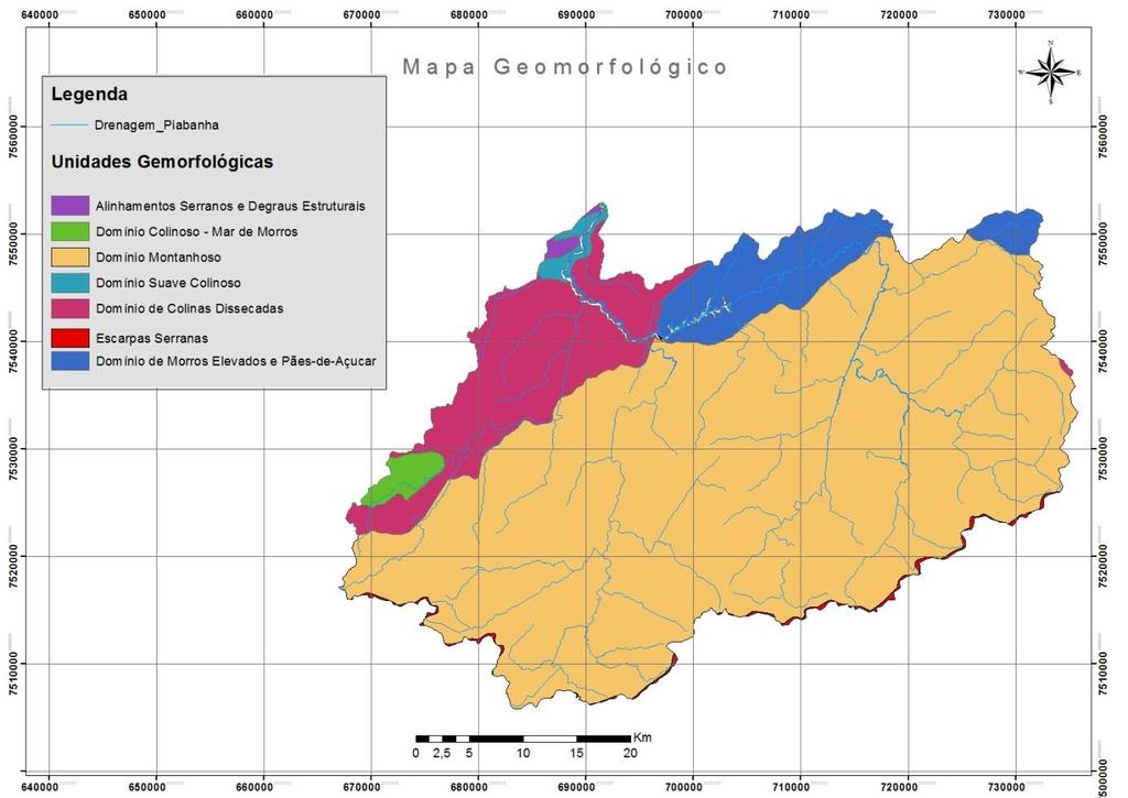 27 da bacia do rio Piabanha nascem próximos ao cume da Serra do Mar e correm ao longo do Platô de Teresópolis em direção à calha do rio Paraíba do Sul (KLING, 2005).