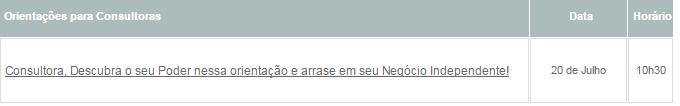 Ela é realizada 1x ao mês pela própria Mary Kay no Portal da Educação aproveite para tirar dúvidas