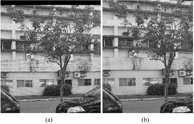 (b) Correção da imagem utilizando a retificação Cilíndrica CONCLUSÃO Página 479 Neste trabalho foi possível aplicar algoritmos para a junção de imagens sem utilizar pontos de controles.