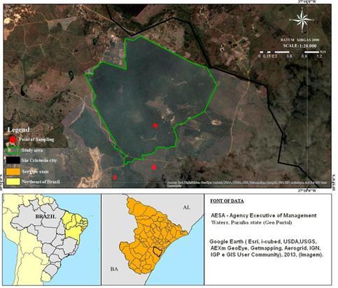 Figura 1: Localização da área de estudo, São Cristóvão, Sergipe.