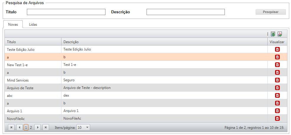 2.10 Visualização de Manuais e Arquivos Descrição Funcional: Esta tela possibilita a consulta dos registros de Manuais e Arquivos que foram cadastrados pela equipe de Redes de Prestadores do GRUPO