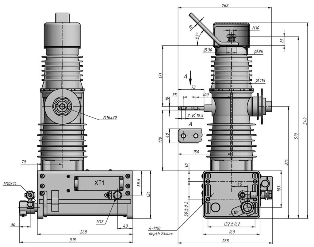 4, kg *- upper busbar shown for