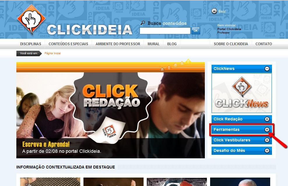 Clickideia para acessar o Portal.