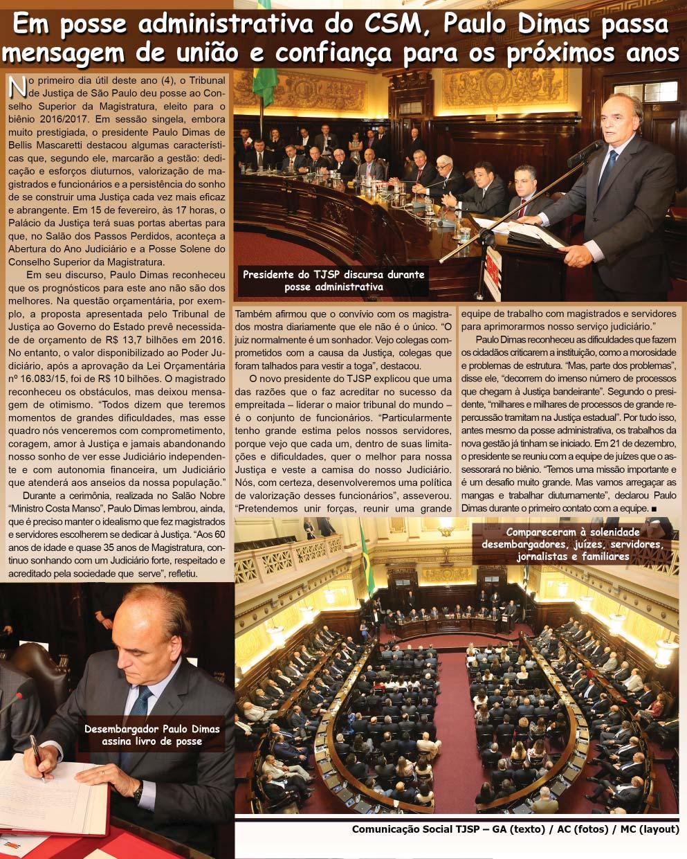 caderno 1 ADMINISTRATIVO Presidente: Paulo Dimas de Bellis Mascaretti Ano IX Edição