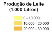 Figura 3 Distribuição da produção de leite, por município, no Brasil: 1990 e 2004. Com destaque para o município de Castro (PR). Fonte: IBGE.
