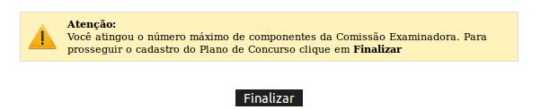 Figura 14 Tela de cadastro de plano: Etapa III Cadastro da comissão examinadora 5.2.3.