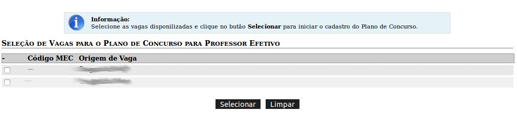 consulta do Plano de concurso.