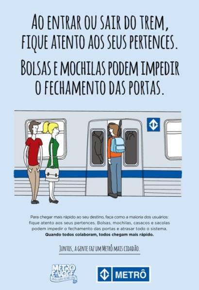 USUÁRIOS CAMPANHAS METRÔ E VOCÊ. JUNTOS, A GENTE VAI MAIS LONGE.