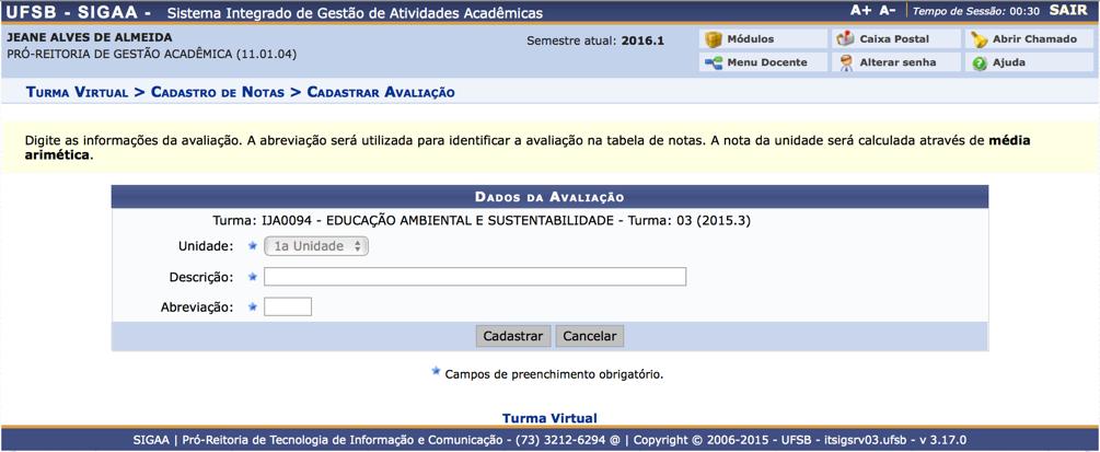 12.1. Algumas opções ao serem utilizadas pela primeira vez farão com que uma tela de configuração da turma virtual seja apresentada.