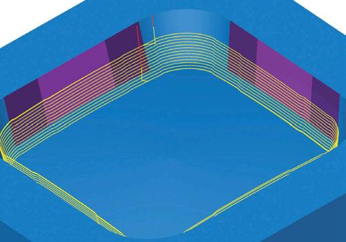 Acabamento de nível Z em formato 3D +0,2 mm +0,4 mm +0,2 mm +0,2 mm +0,4 mm +0,2 mm Uma extensão permite que várias distâncias de