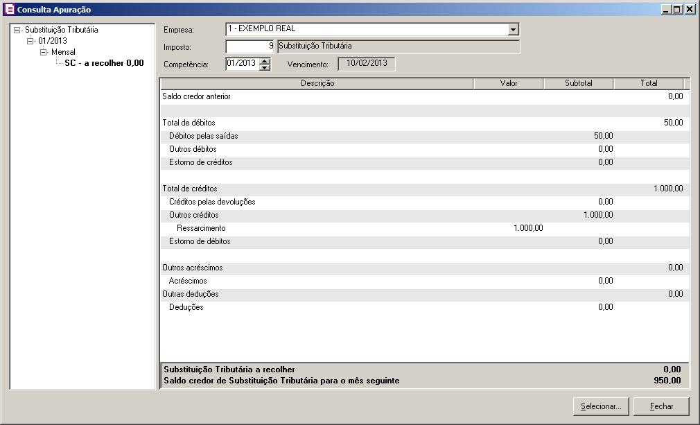 Será demonstrada uma quebra para cada UF que possui valor apurado ou saldo credor de período anterior no período apurado. 2.4.3. Relatórios 2.4.3.1.