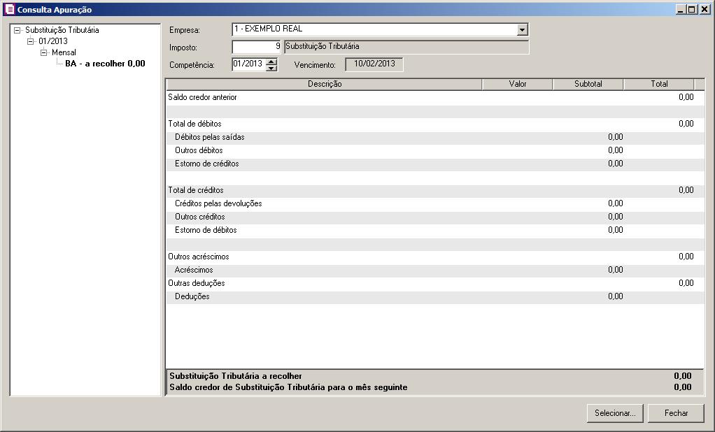 Será demonstrada uma quebra para cada UF que tiver valor apurado ou saldo credor de período anterior no período apurado. 2.2.3. Relatórios 2.2.3.1.