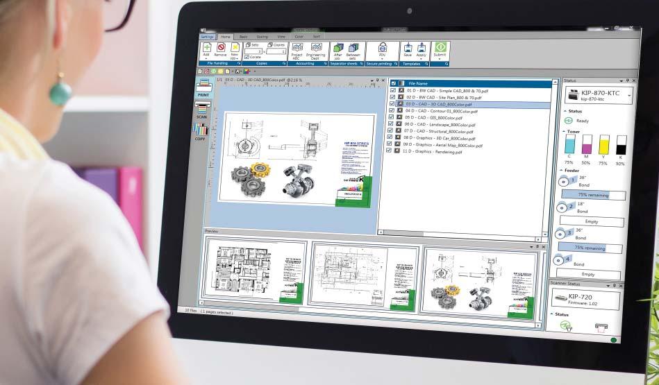 ImagePro Uma única aplicação para todas as imagens de grande formato IMPRIMIR COPIAR DIGITALIZAR KIP ImagePro é um software de solução única projetado para simplifi car todas as etapas do fl uxo de