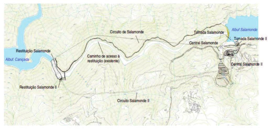 24 Hidroeletricidade em Portugal A central subterrânea do Aproveitamento Hidroelétrico de Salamonde foi a primeira caverna de grande dimensão construída em Portugal e está equipada com dois grupos