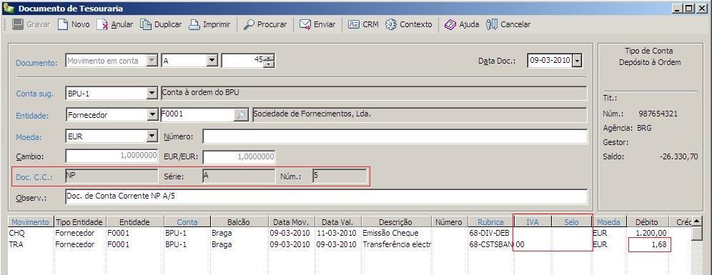 Como se pode verificar, existe aqui a segunda linha correspondente ao custo. Existem aqui também algumas novidades.