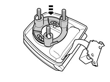 Ilustração B Assegure-se de que os dois tubos de parafusos do suporte entram entre os