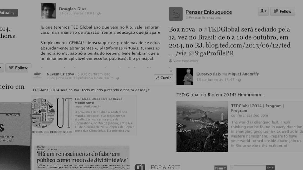 1) ANÚNCIO DO TED GLOBAL NO BRASIL 483tweets