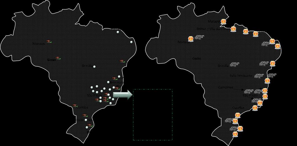 Presença da UPS no Brasil Centros operacionais próprios Filiais Portos e Aeroportos