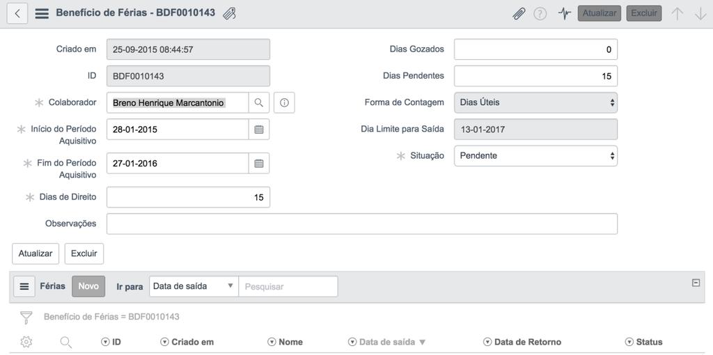 com o benefício Fonte: Portal de Serviços Registro do benefício e