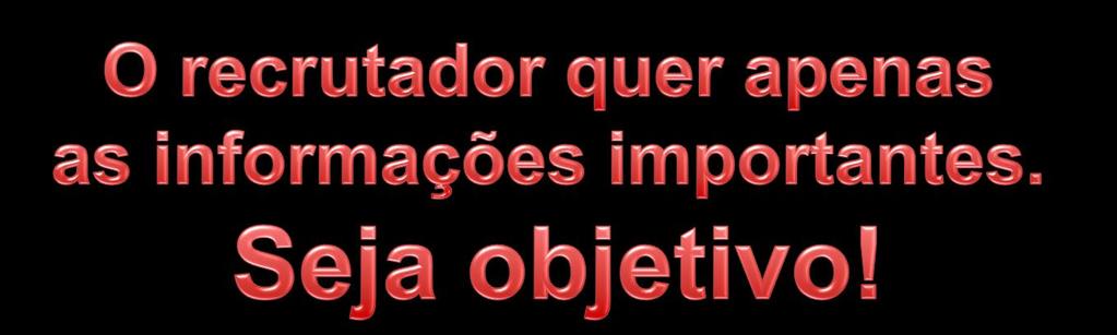 bem objetivo colocando somente os dados pessoais