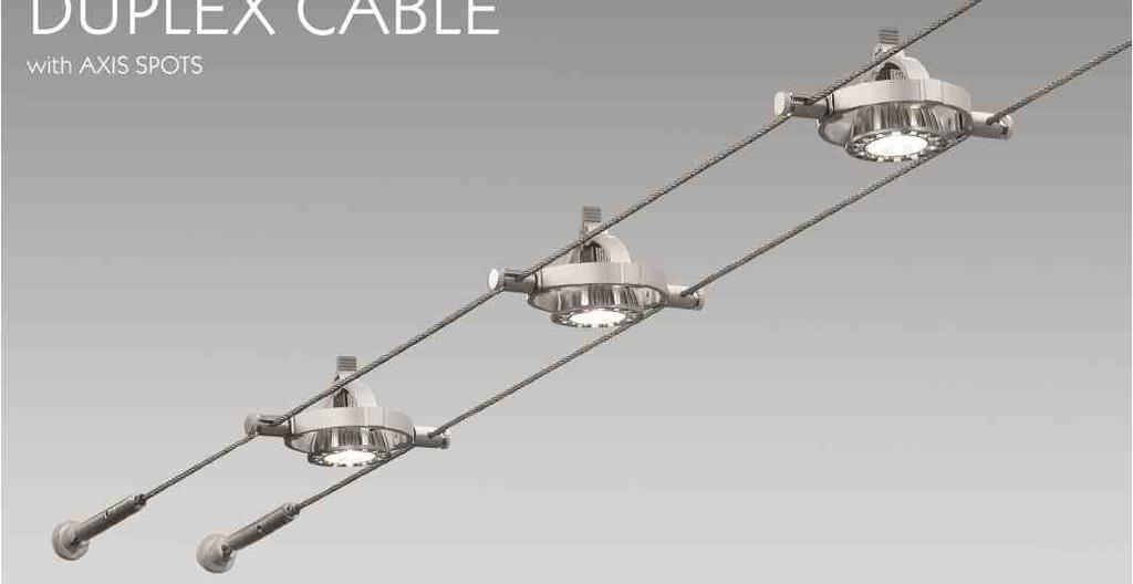 CM 12V, BIVOLT, MÁX 100W AXIS 360, SPOT 7002, ALUMÍNIO EXTRUDADO 7002 P/ SISTEMA DUPLEX CABLE E MR16 12V LED