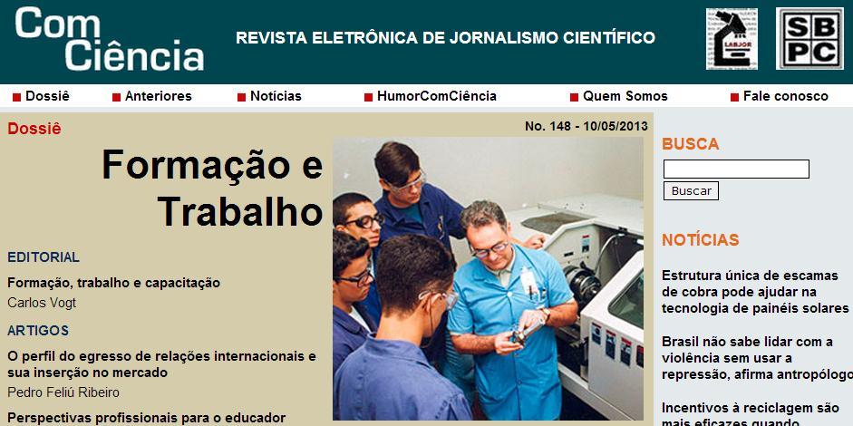 LABJOR LABORATÓRIO DE ESTUDOS AVANÇADOS EM JORNALISMO - UNICAMP PUBLICAÇÕES ComCiência