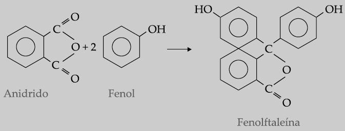 QUESTÃO 12 (UFGF-RJ) A fenolftaleína pode ser obtida a partir da reação entre o anidrido ftálico e o fenol, segundo a equação: O número de átomos de carbono terciário presentes na molécula da