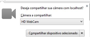 Figura 3. Interface inicial da aplicação, solicitação Webcam. para download de forma gratuita. Ao acessar o endereço acima a seguinte interface será exibida conforme na figura 3.