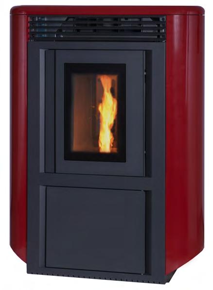 Air pellet stove with gasification circular burner for a specially clean combustion, without visible ashes in the combustion chamber.