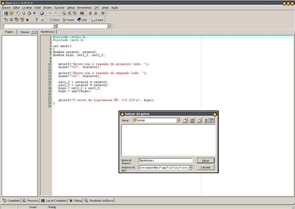 Exemplo: DEV C++ SSC 0301 IC para