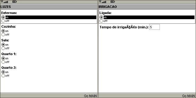 52 Figura 26 Telas secundárias do HouseMaster (controle de iluminação e irrigação). 5.