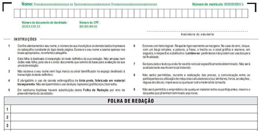 transcreva a frase constante no caderno de provas. marque a cor do caderno de provas e a opção pela língua estrangeira. marque o cartão-resposta com caneta esferográfica de tinta preta.