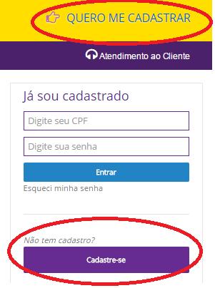 3º Após clicar na aba Estágio, o candidato será redirecionado a