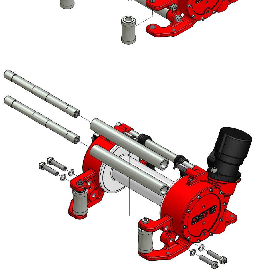 1 - Retirar os 2 parafusos allen sem cabeça M6x8. 2 - Puxar o pino para cima conforme indicado na imagem ao lado, execute a limpeza.