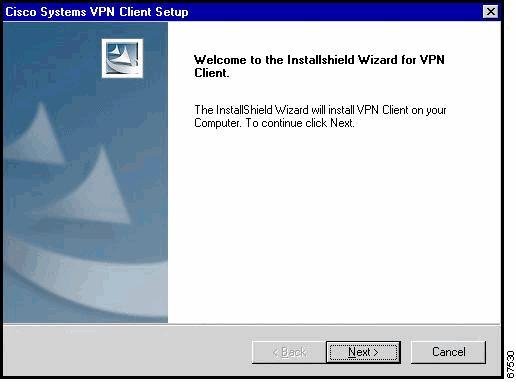 Insira E:\VPN Client\CD-ROM\InstallShield\setup.exe, onde E: é a unidade de CD-ROM do seu sistema, e clique em OK.