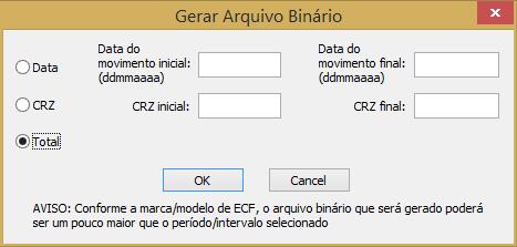 3. Em seguida, clique no botão Gerar Arquivos Binários.