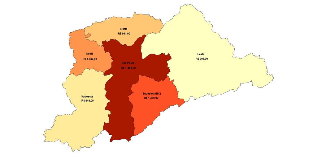 Renda familiar real per capita 2016 RMSP R$ 1.