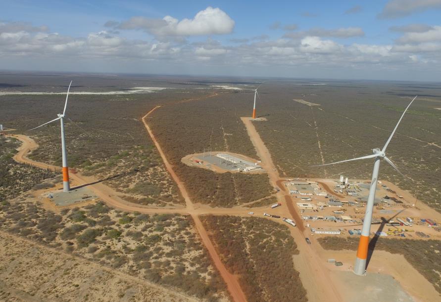 Parque Eólico Santo Inácio Projeto de energia eólica com capacidade instalada de 98,7 MW e fator de capacidade de 45,6% a P90 Características Técnicas 47 aerogeradores WEG de 2,1 MW cada Destinação