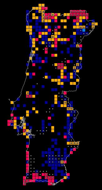 Pressões sobre a Biodiversidade em Portugal Distribuição da biodiversidade (mais alta para cores mais quentes) Distribuição da insubstituibilidade (mais alta para