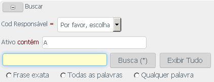 É possível executar busca na tabela Agentes com filtros ativos.