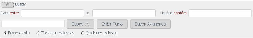 É possível imprimir e exportar a tabela Auditoria para planilha Excel, documento Word, HTML e XML. Exportar É possível executar busca na tabela Auditoria com filtros ativos.