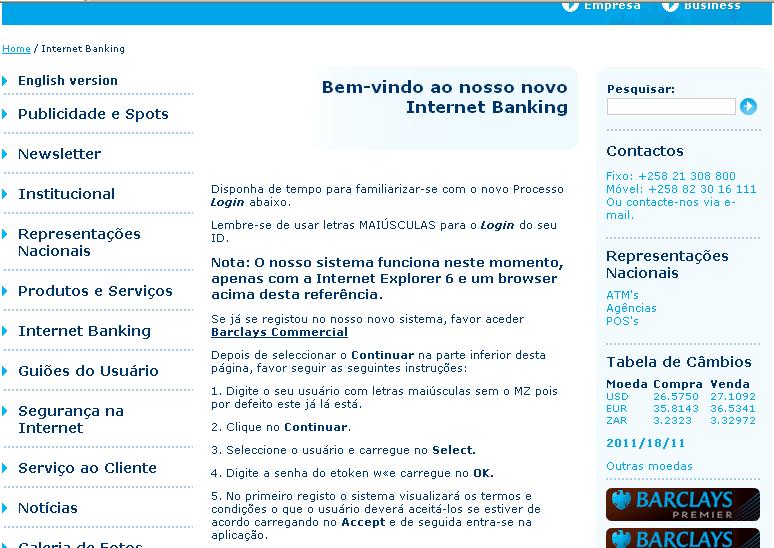 5. Introduz o código de Internet Banking da Empresa. 6.