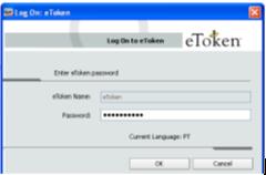 6.a.3) Digita a password do etoken e a seguir