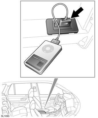 Sistemas portáteis LIGAR UM DISPOSITIVO Ligue o dispositivo à tomada correcta na pequena caixa de arrumação. Nota: Use o cabo fornecido com o dispositivo sitivo acessório para o ligar à ficha USB.