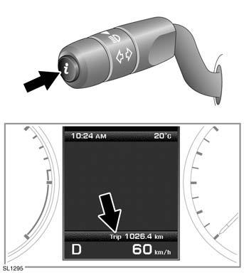 Módulo de informação do condutor COMPUTADOR DE BORDO Uma pressão breve (1 segundo ou menos) ou uma série de pressões breves no botão i altera aquilo que é apresentado no computador de bordo.
