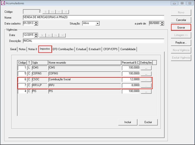 3.4 Efetue as demais configurações conforme necessidade e clique no botão [Gravar] 4 LANÇAMENTOS; 4.1 Acesse o menu MOVIMENTOS, e selecione o tipo de lançamento que será efetuado; 4.