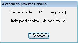 Digitalizar utilizando o computador h Para digitalização contínua, insira o próximo documento no digitalizador quando o ecrã À espera do próximo trabalho for apresentado.