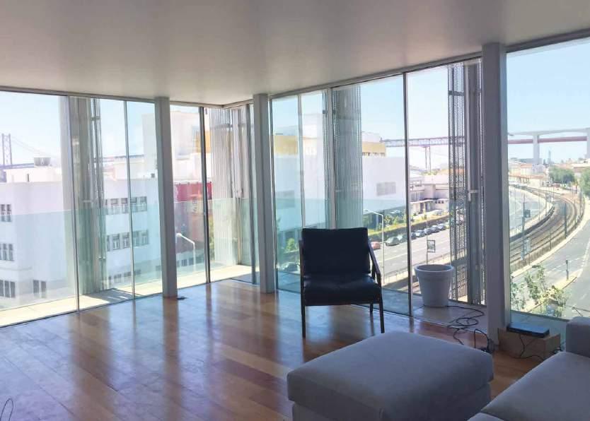 Located in the center of Lisbon city Apartment in the building Cais 24 which is of modern design by the architects Aires Mateus The apartment is perfect for